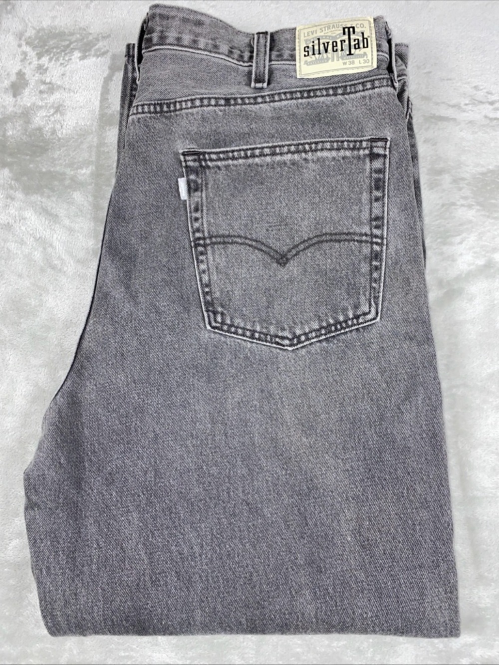 Levi's SilverTab Baggy Jeans Mens 38x30 Gray Relaxed‎ Fit Tapered Y2K Denim